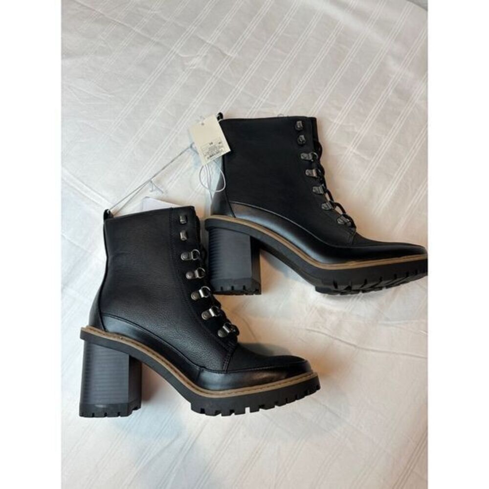A New Day Women's Black Tessa Winter Lace Up Boots Size 10